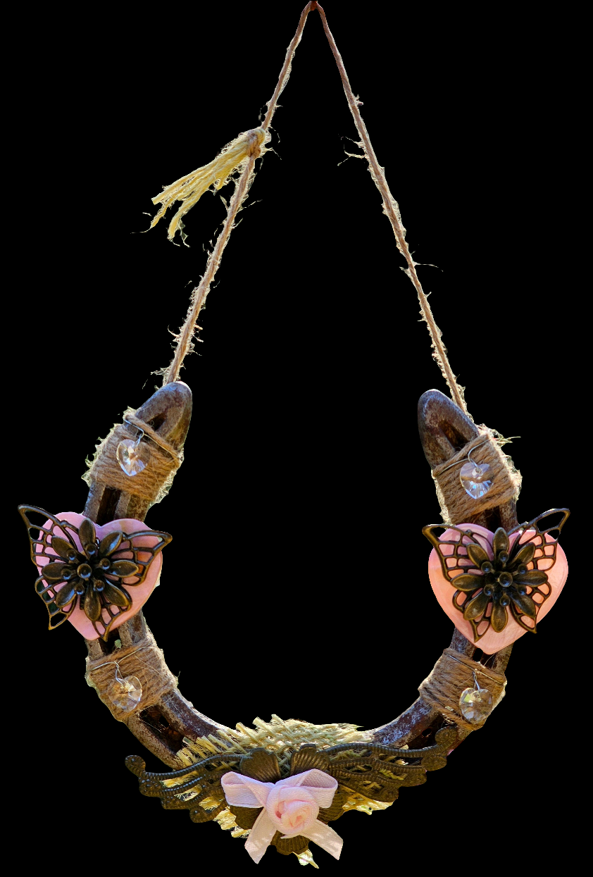 Blush Bloom Horseshoe Wall Art