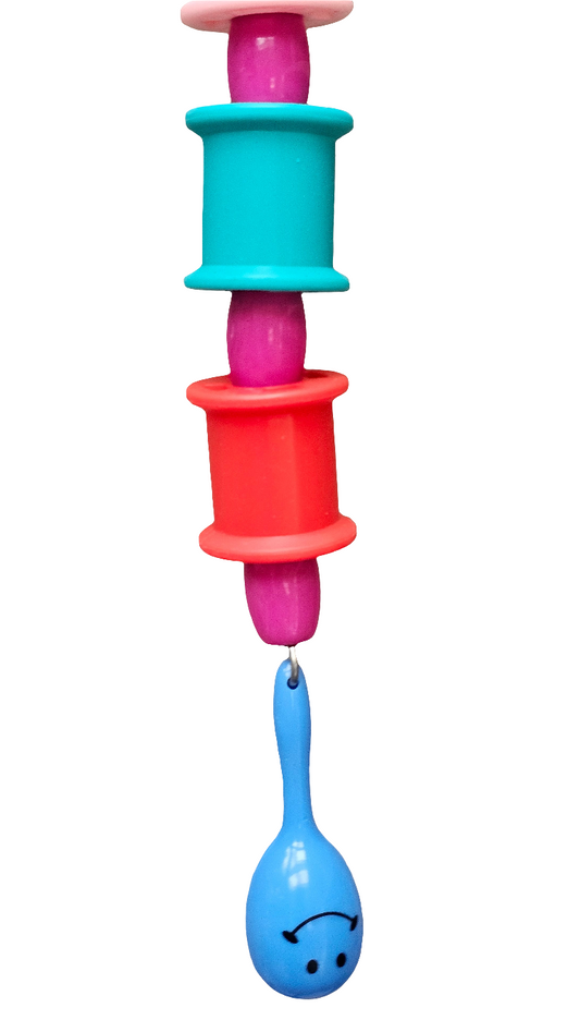 Colourful Spools & Maraca Chain Toy