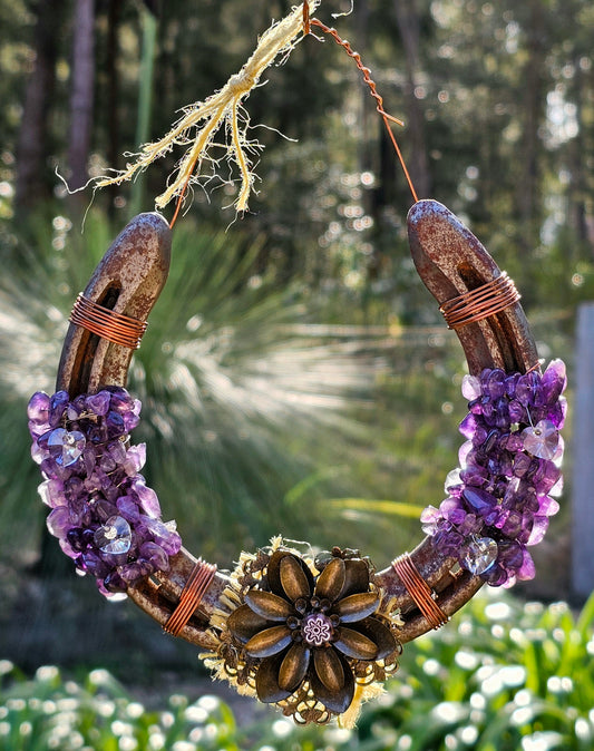 Amethyst Heartspell Horseshoe Wall Art