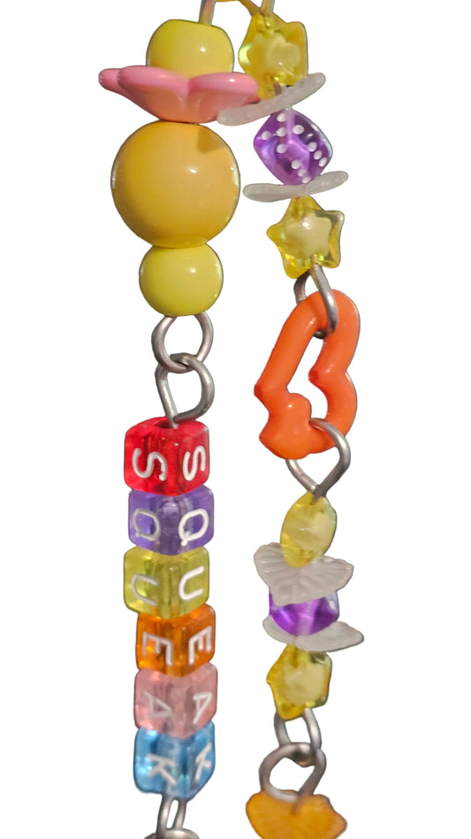 'Squeak' Worded Double Strand Jointed Toy