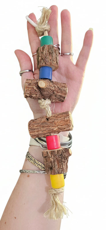 Sisal Rope Beaded Log Timber Toy