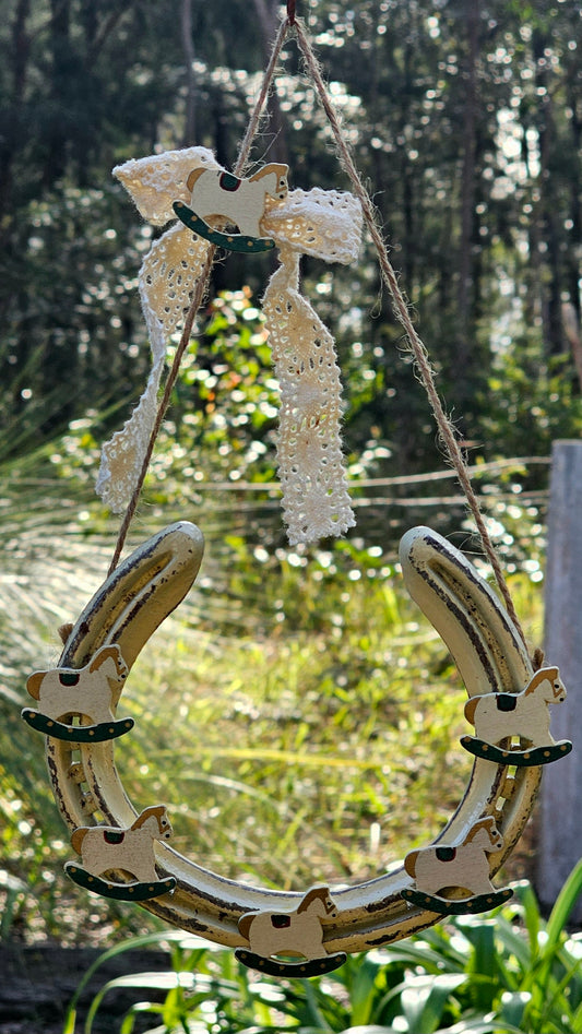 Rocking Horse Wishes Horseshoe Wall Art