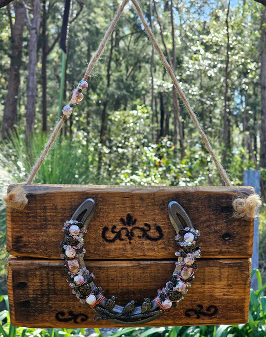 Gathering Place Horseshoe & Timber Wall Art