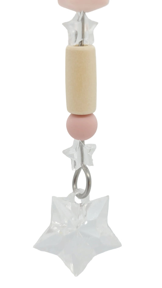 Crystally Stars Pink & Timber Ring Toy