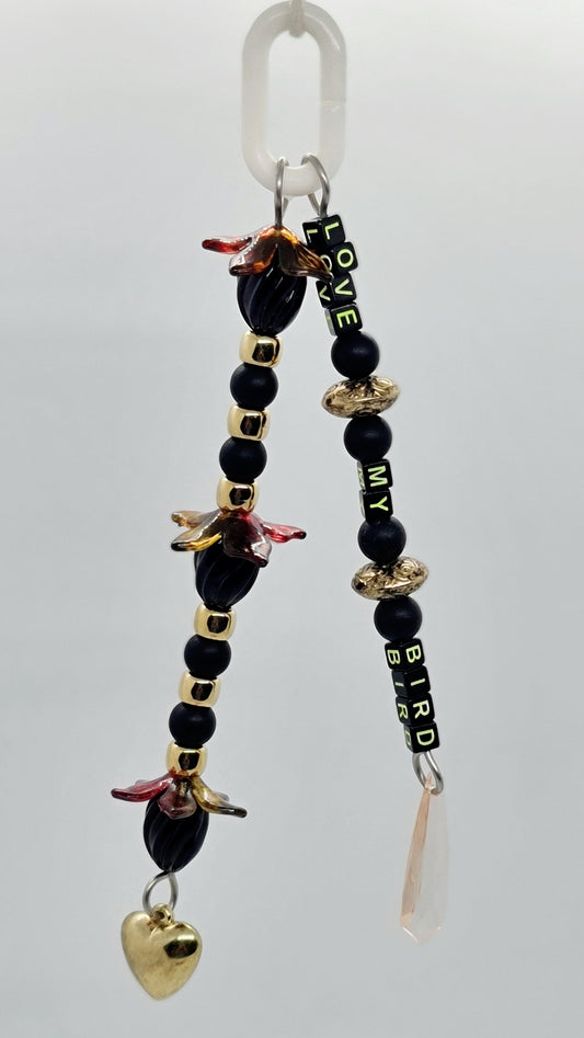 'Love My Bird' Rustic Worded Double Strand Toy