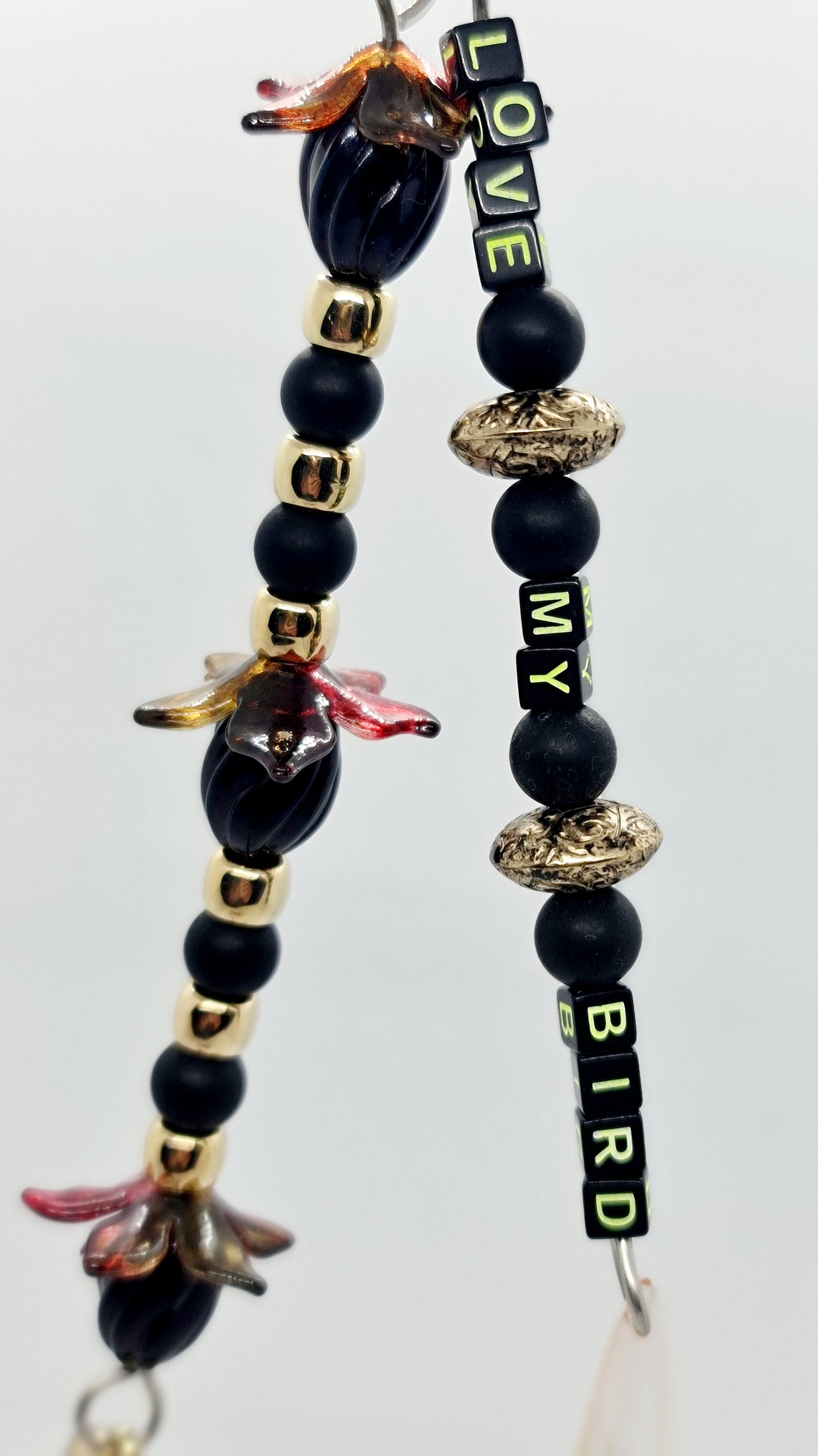 'Love My Bird' Rustic Worded Double Strand Toy