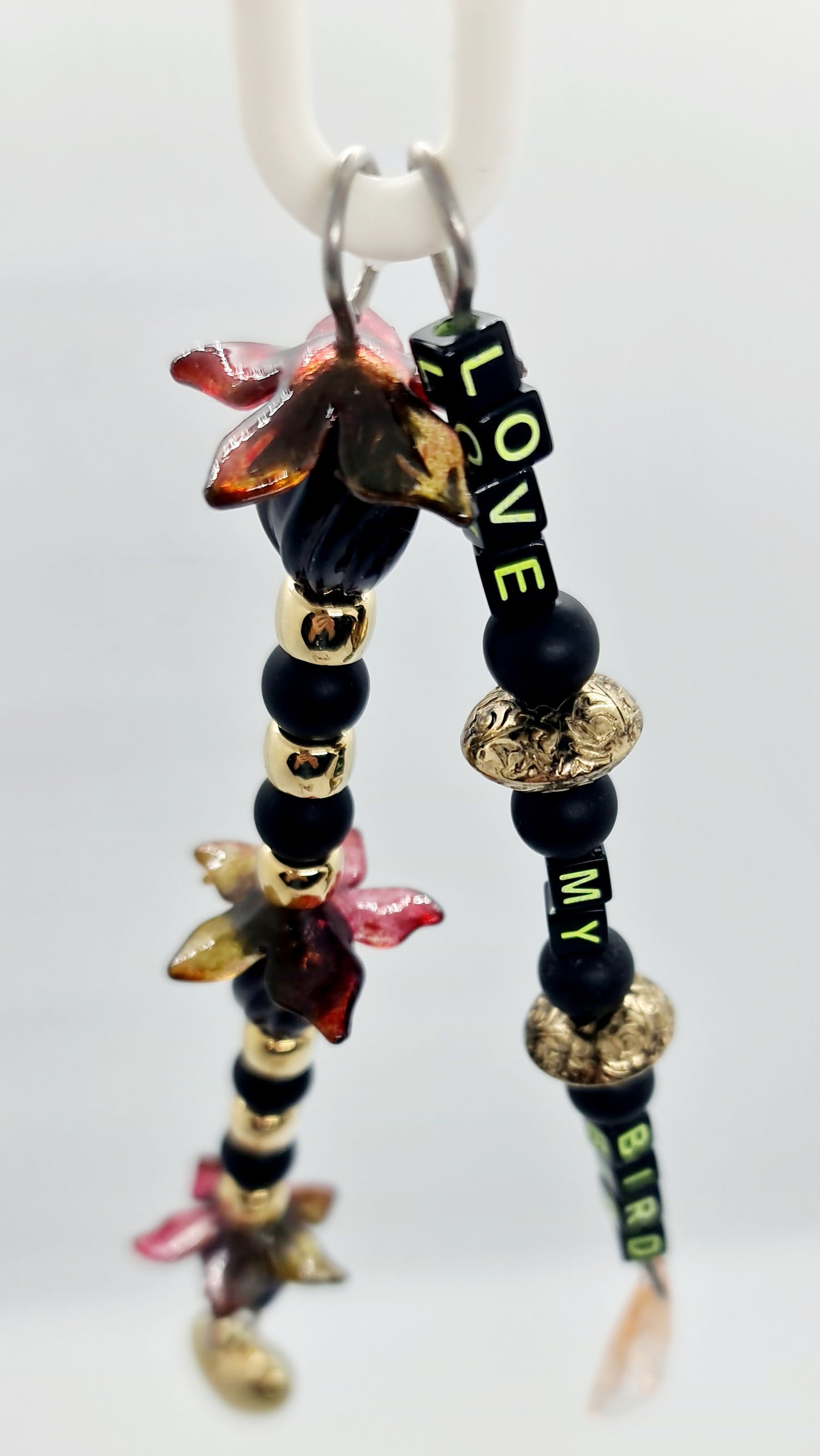 'Love My Bird' Rustic Worded Double Strand Toy