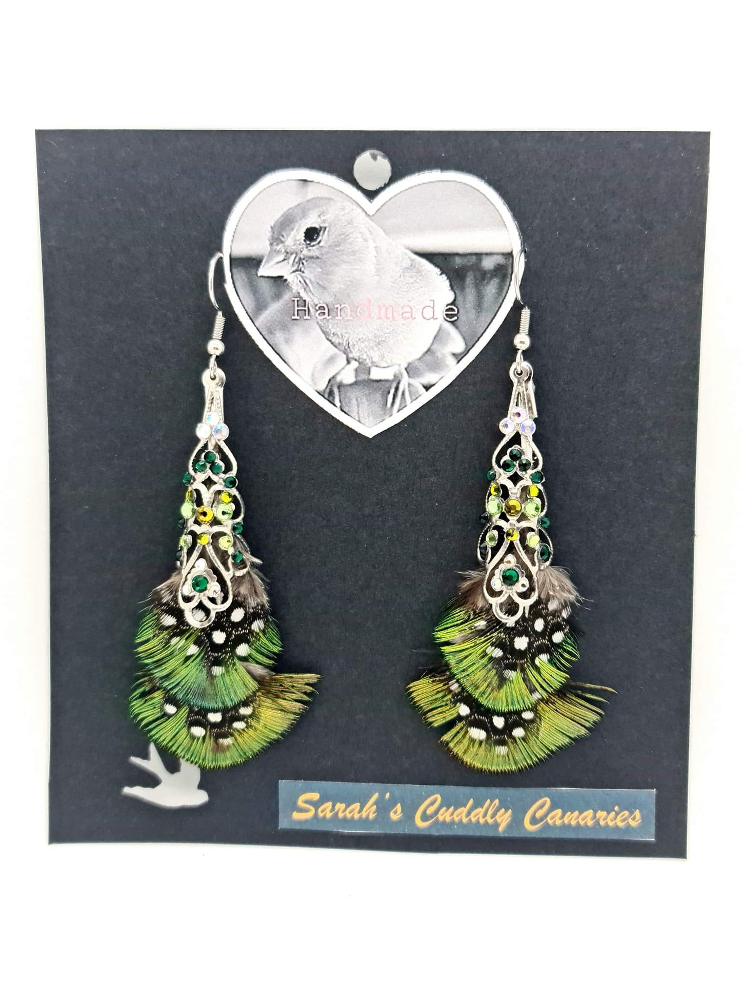 Bentley & Ollie Crystally Feather Earrings