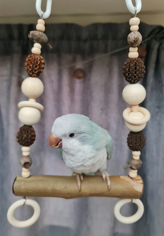 Spotted Gum Single 45cm x 2.5cm Bolt On Perch & Swing Set