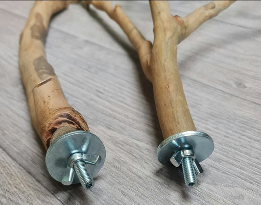 Spotted Gum Fork & Single Perch 45cm x 2/2.5/3cm Bolt On Perches