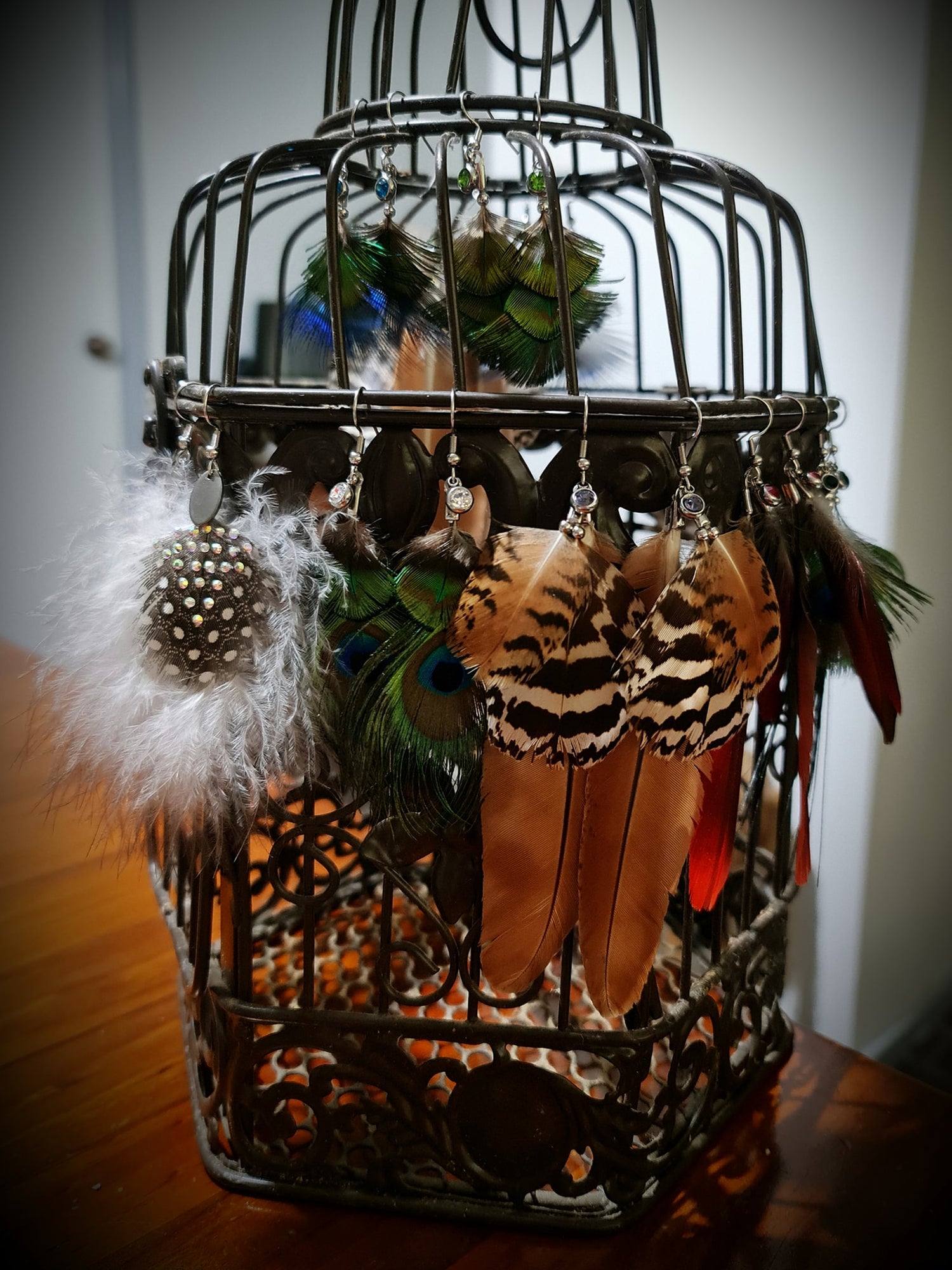 Sarah's Cuddly Canaries - Hand Made SCC Feather Earrings