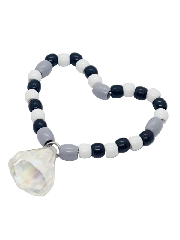 Beaded Heart Black/White/Grey Foot Toy