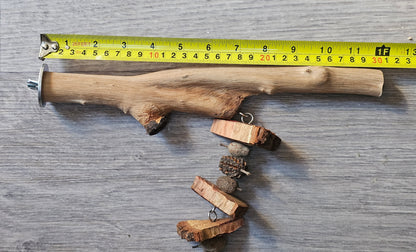 Spotted Gum Bolt On Perch & Timber Toy Combo