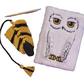 A5 Fluffy Owl Note Book, Handmade Macrame Feather Bookmark & Gold Pen