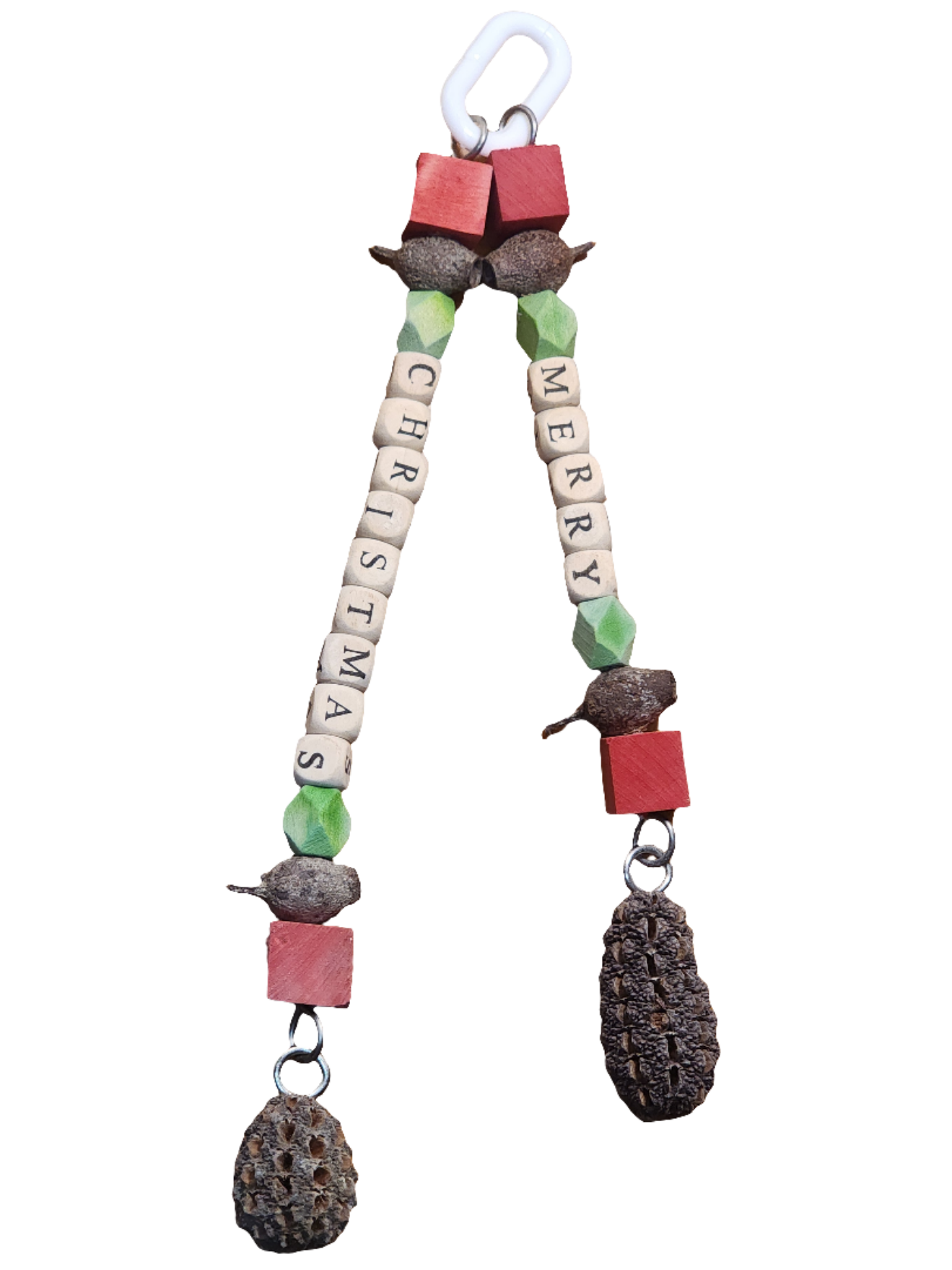 Worded Merry Christmas Timber Double Strand Toy