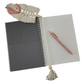 A5 Princess Parrot & Galah Note Book, Handmade Macrame Feather Bookmark & Glitter Pen