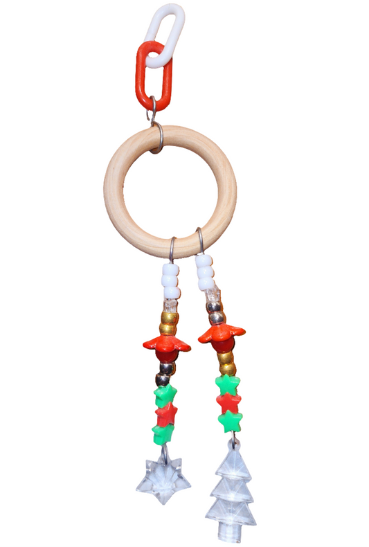 Rustic Christmas Timber Ring Double Strand Toy