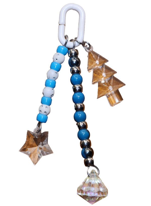 Blue/White & Shiny Silver Christmas Toy