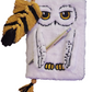A5 Fluffy Owl Notebook, Handmade Macrame Feather Bookmark & Gold Pen