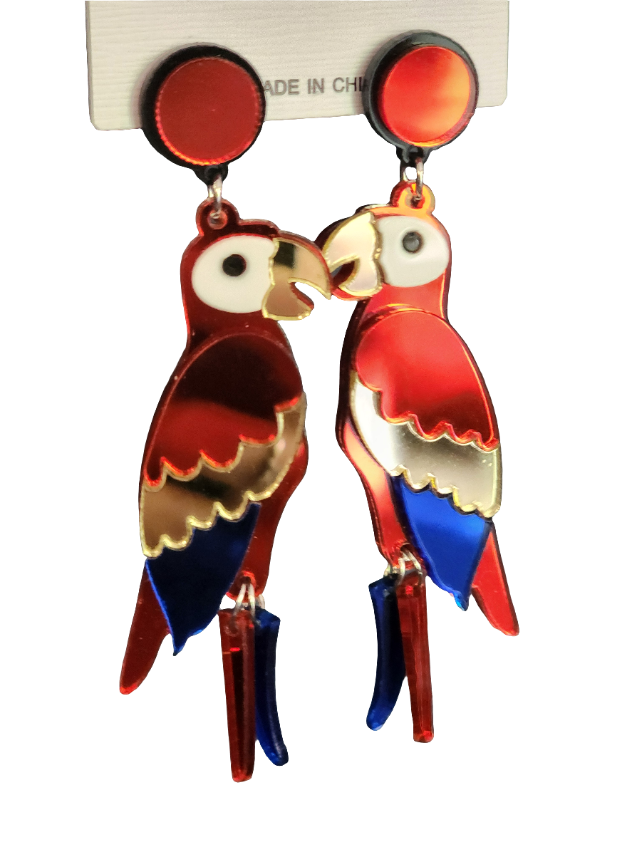 Acrylic Scarlet Macaw Earrings