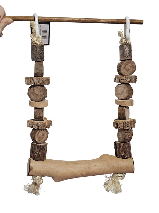 Sisal Rope Double Hanger Timber Swing Large