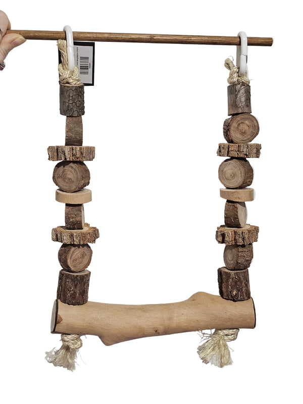 Sisal Rope Double Hanger Timber Swing Large