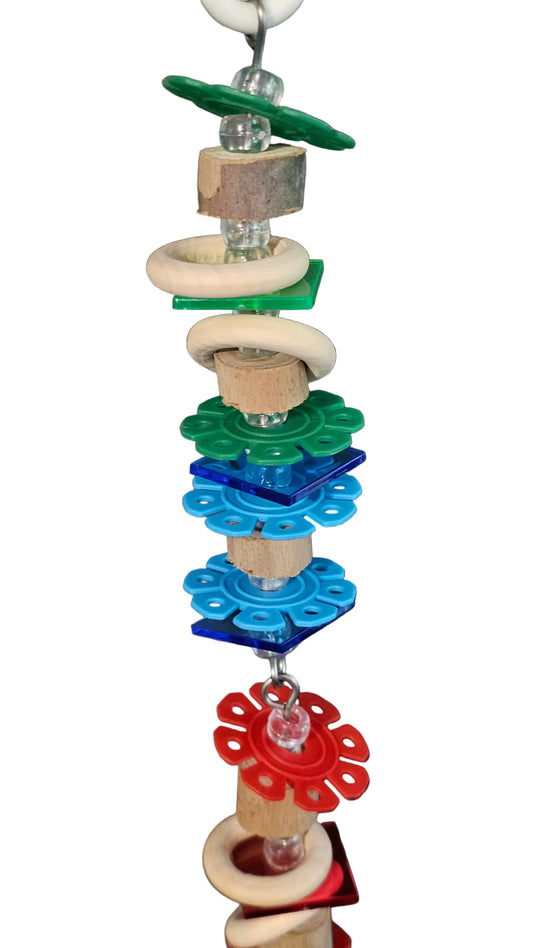 Colourful Discs & Timber Rings Jointed Toy
