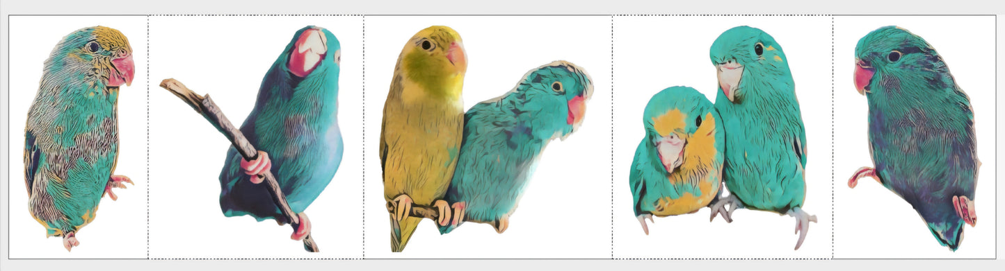 Cute Artsy Birdie Stickers