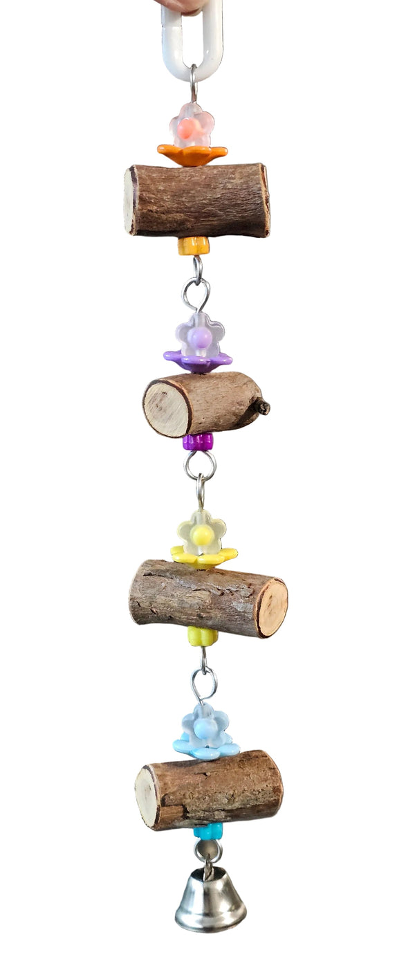 Colourful Flowers & Timber Bell Toy