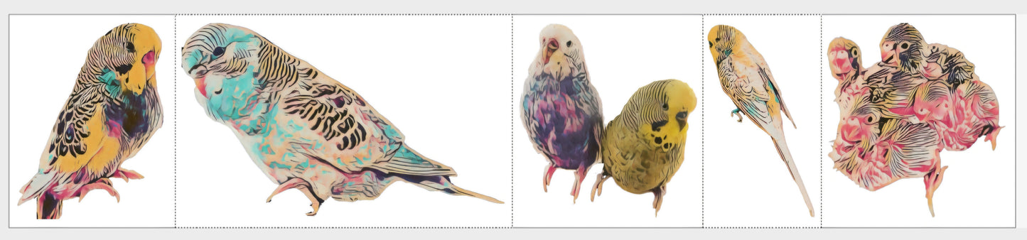 Cute Artsy Birdie Stickers