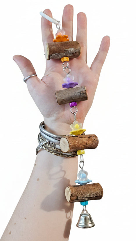 Colourful Flowers & Timber Bell Toy