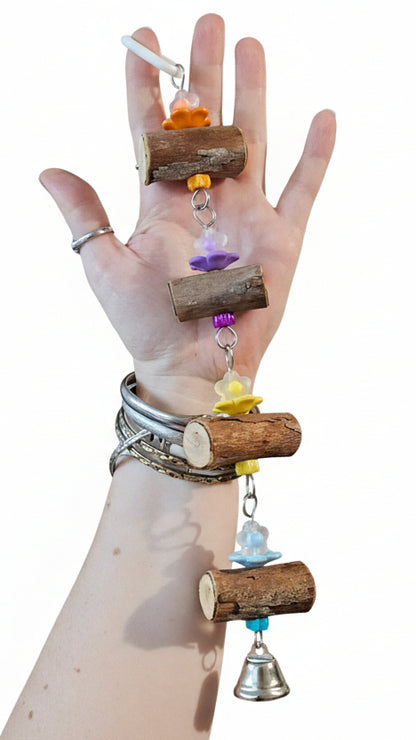 Colourful Flowers & Timber Bell Toy