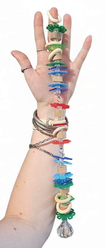 Colourful Discs & Timber Rings Jointed Toy