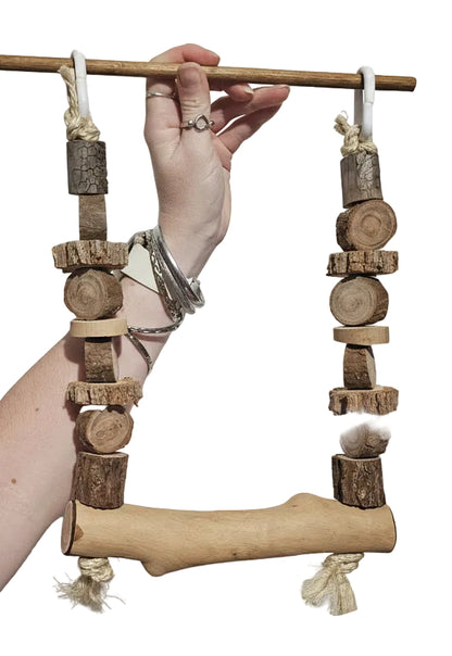 Sisal Rope Double Hanger Timber Swing Large