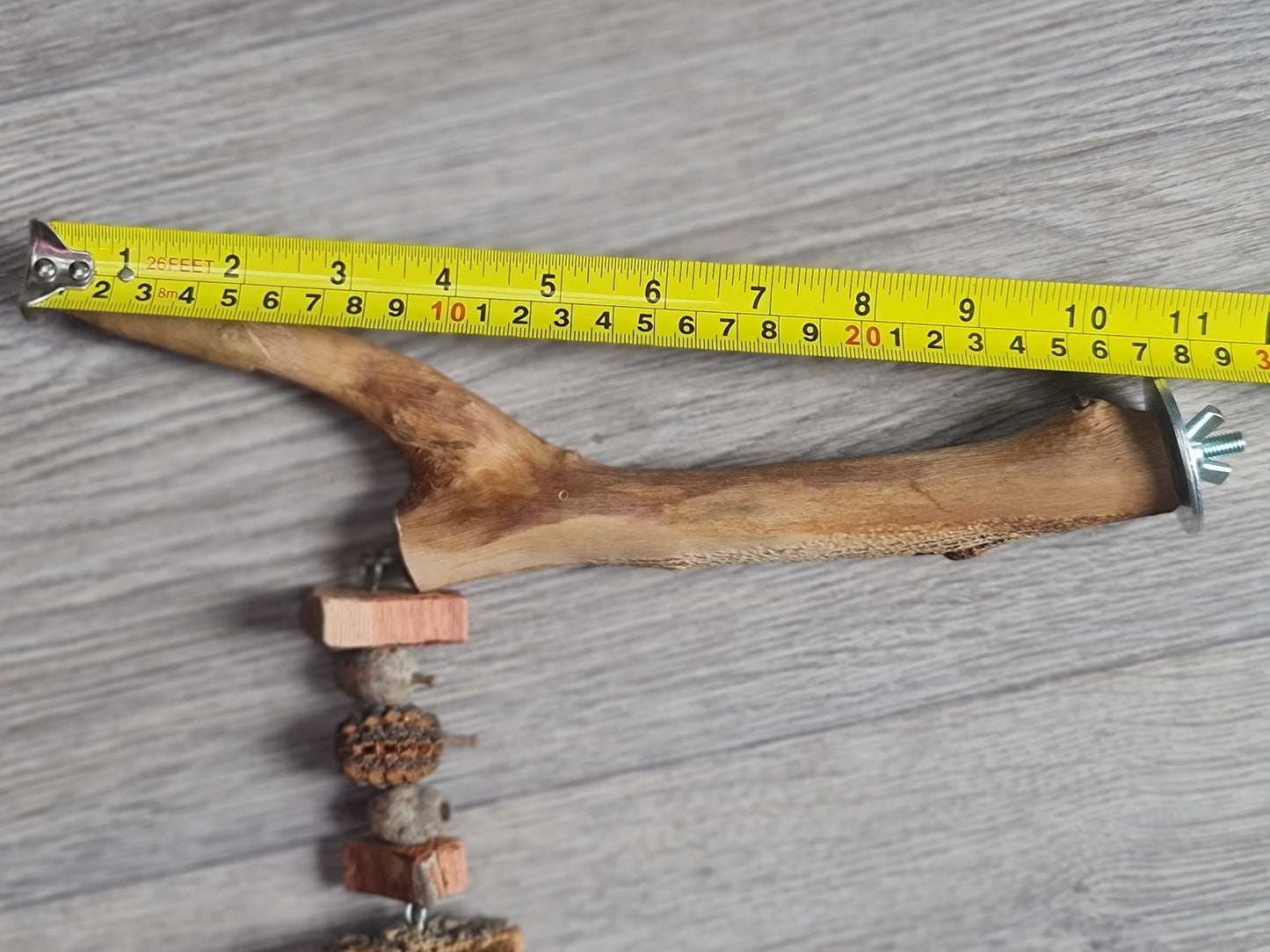 Spotted Gum Bolt On Perch & Timber Toy Combo