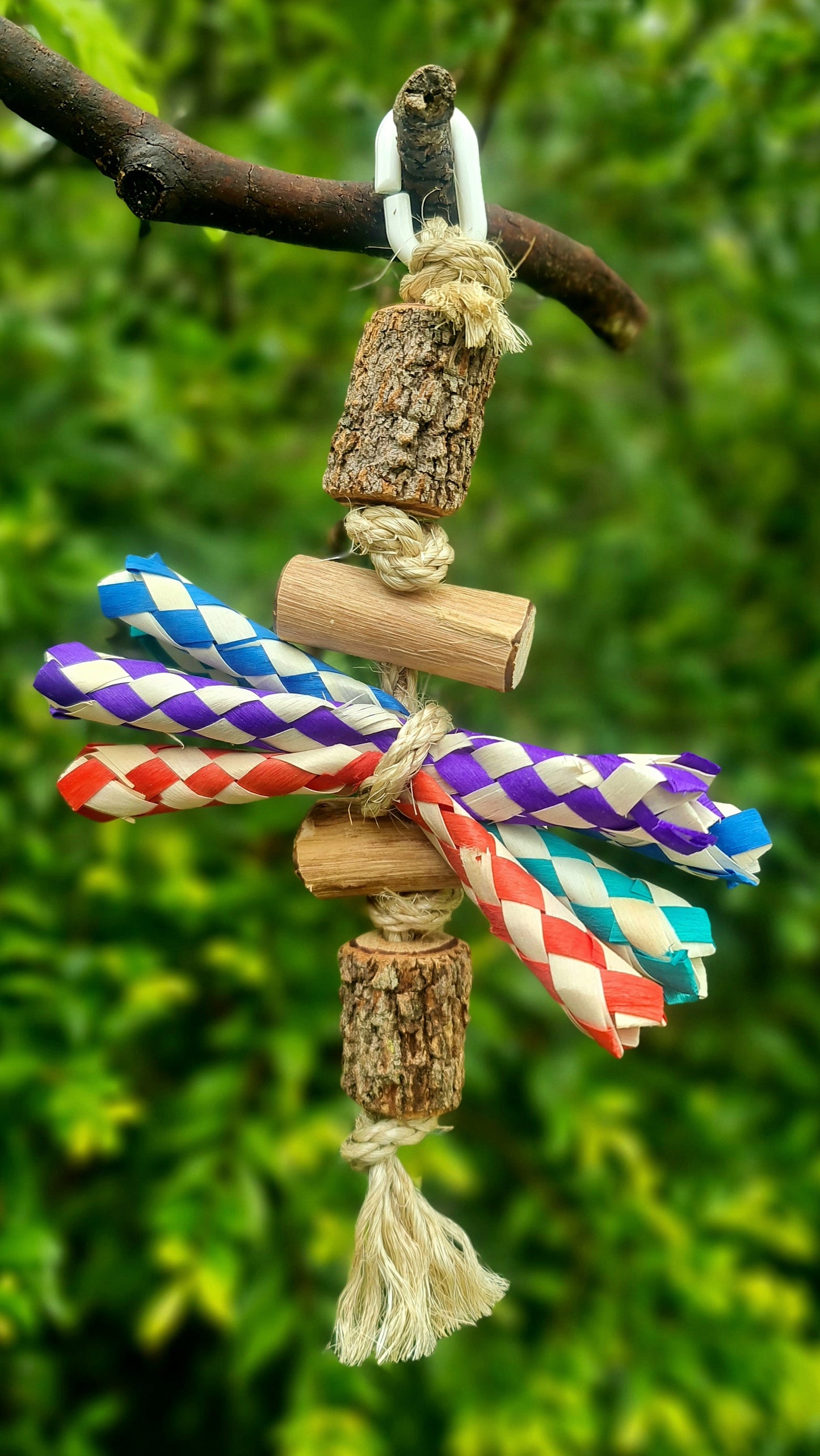 Colourful Bamboo & Timber Forest Shreddable Rope Toy