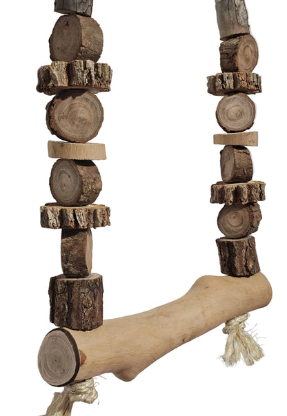 Sisal Rope Double Hanger Timber Swing Large