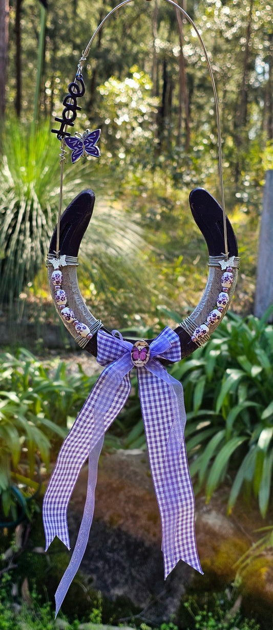 Hope in Purple Horseshoe Wall Art