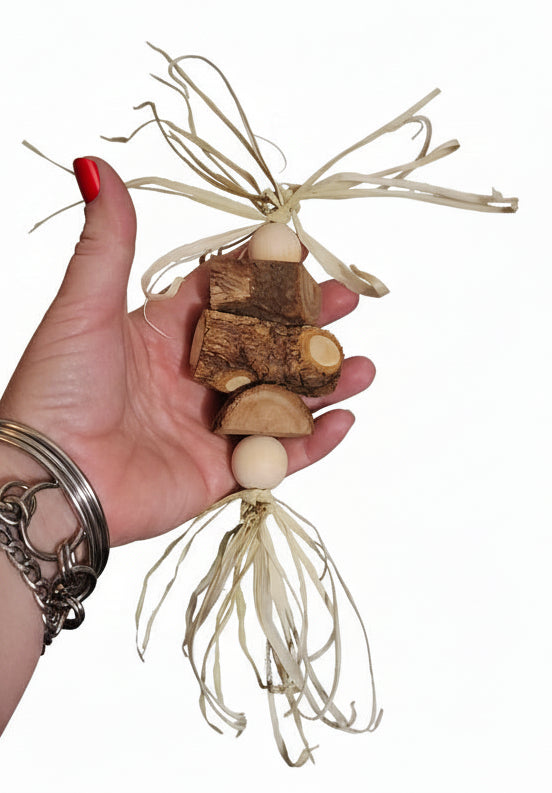 Cute Little Wood & Pine Ball Foot Toy