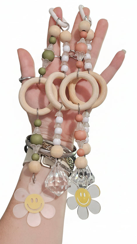 Ombre Olive/Peach/Grey & White Double Strand Toy