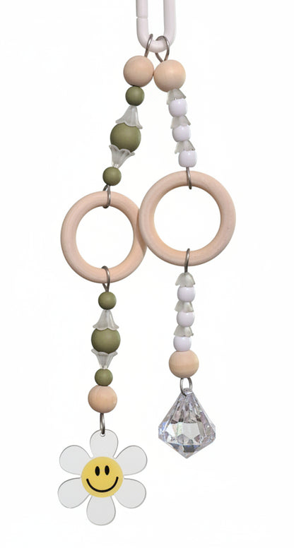 Ombre Olive/Peach/Grey & White Double Strand Toy