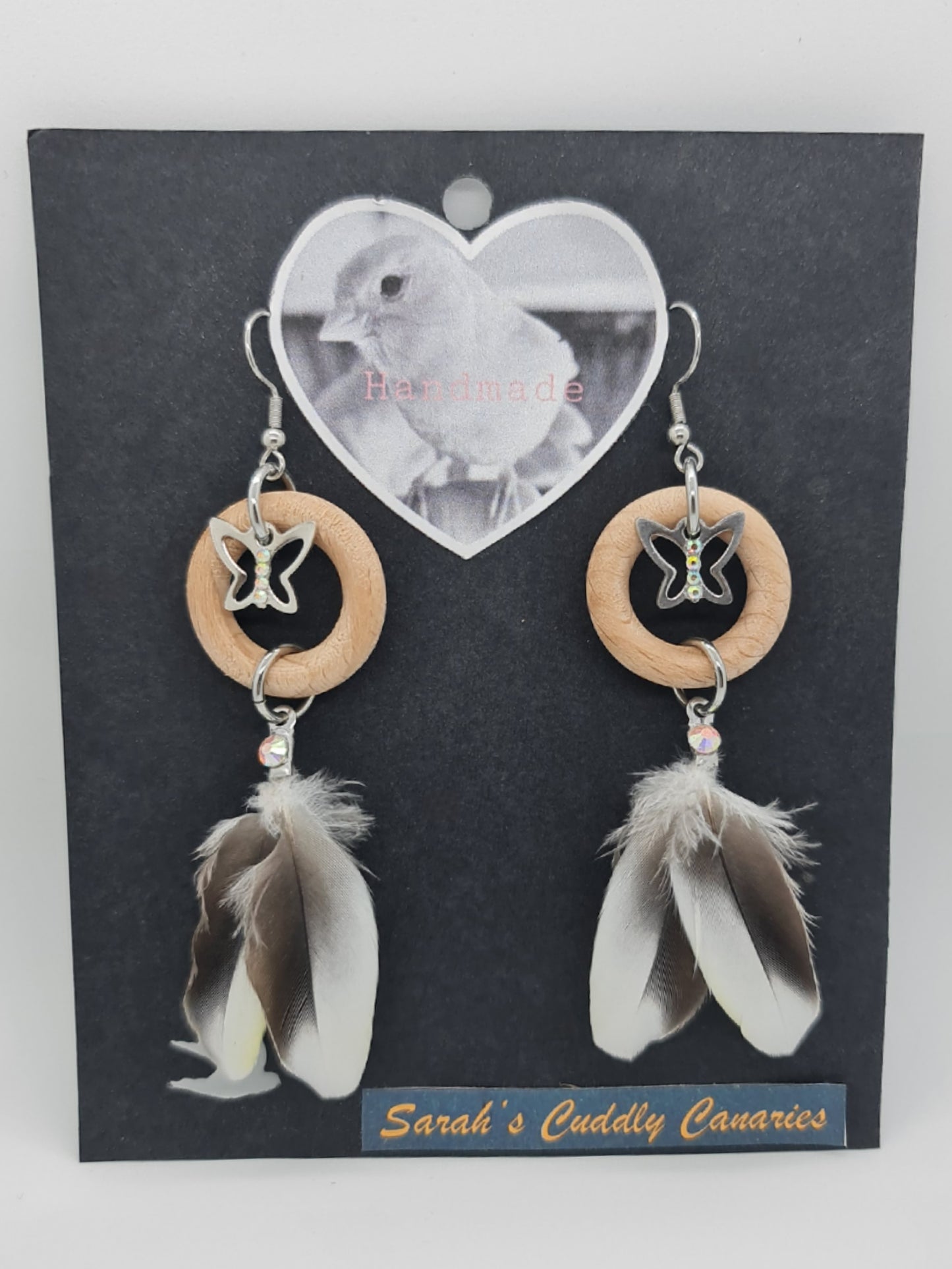 Chino the Cockatiel Feather Earrings