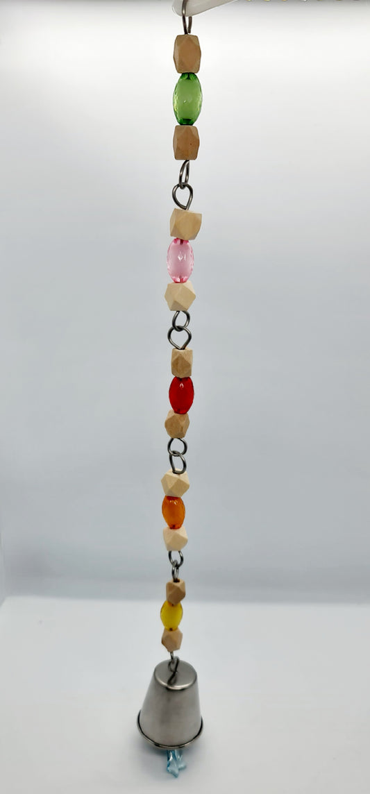 Rainbow π Beads & Wood Bell Toy