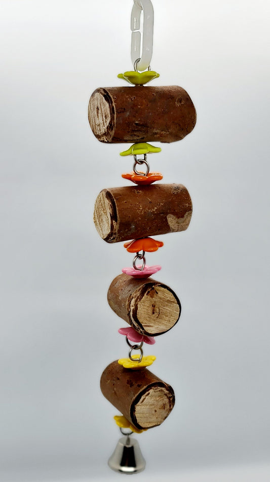 Colourful Flowers & Timber Bell Toy