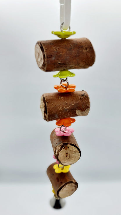 Colourful Flowers & Timber Bell Toy