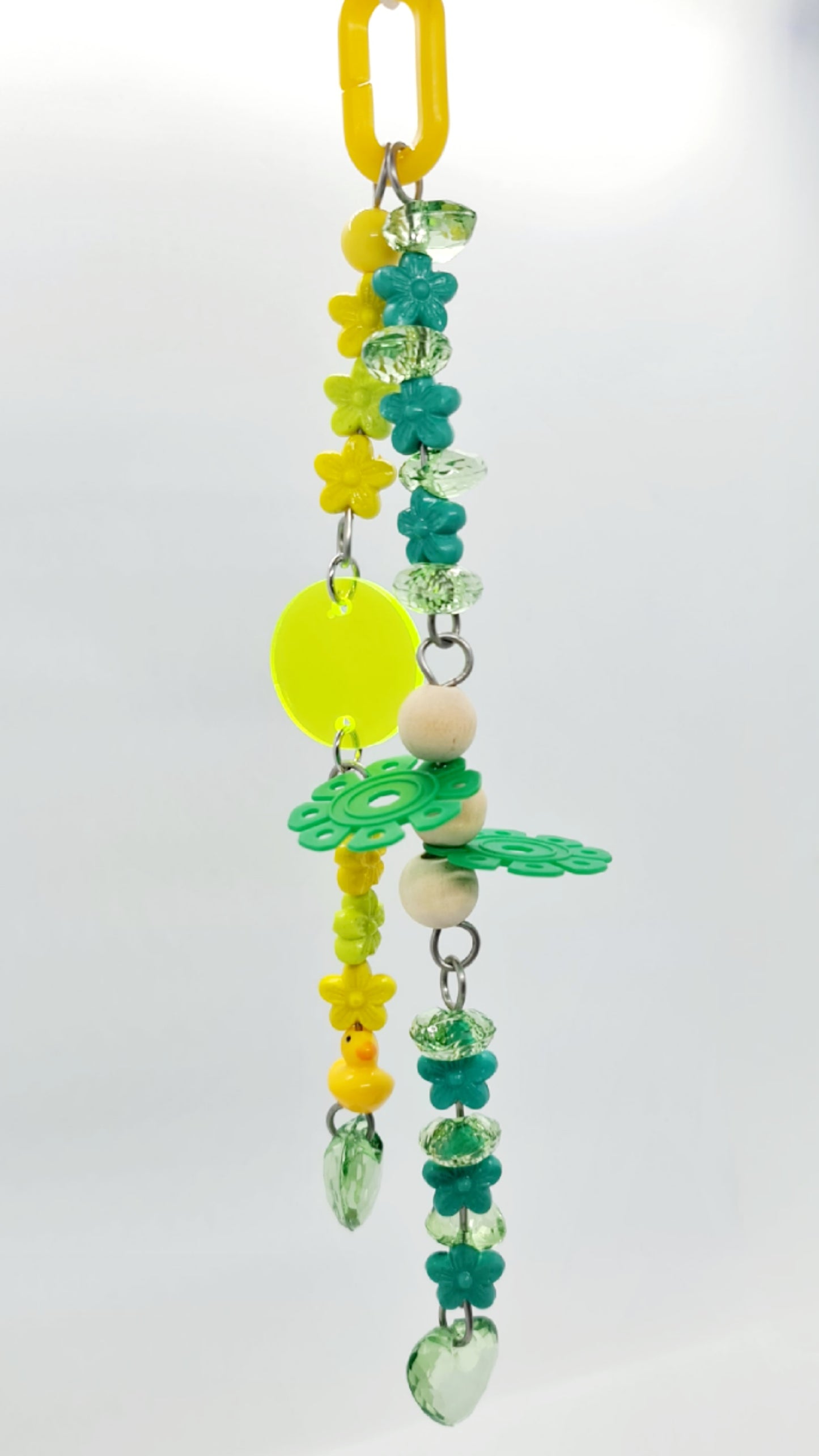 Green & Yellow Flowers & Hearts Double Strand Toy