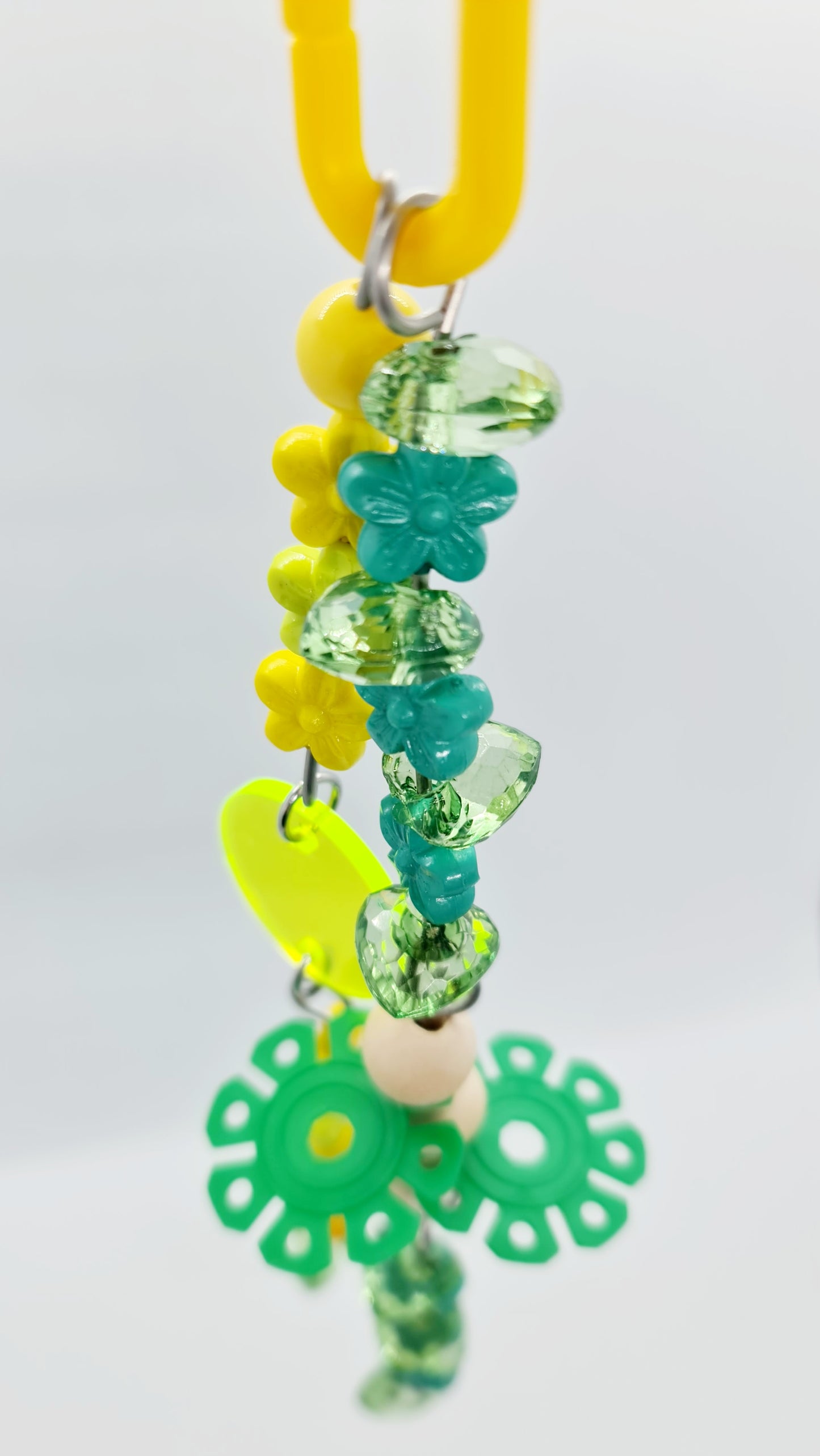 Green & Yellow Flowers & Hearts Double Strand Toy