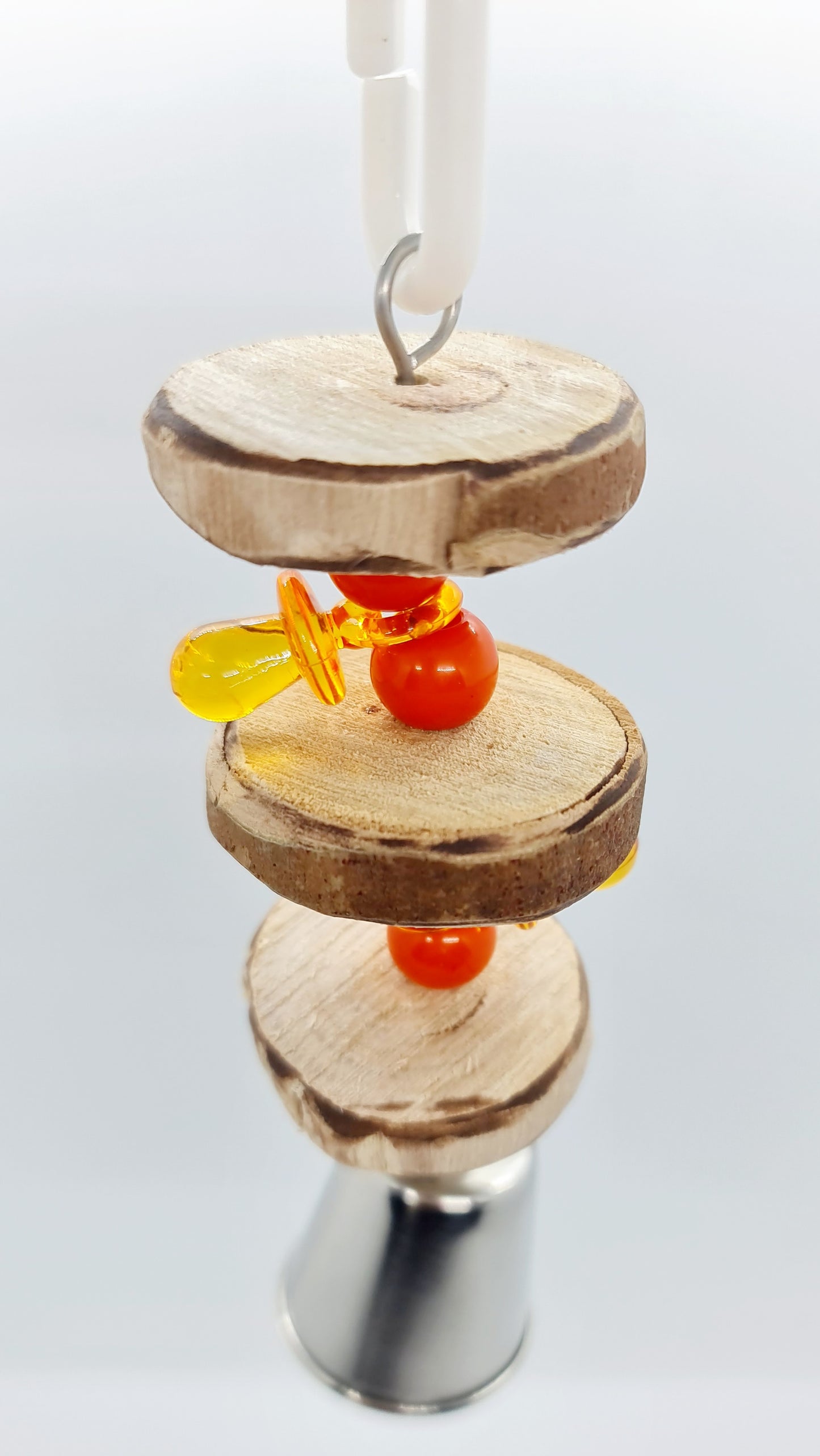 Pancake 🥞 Sliced Timber Orange Pacifiers & Bell Toy