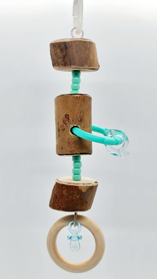 Turquoise Timber Rings & Pacifier Toy