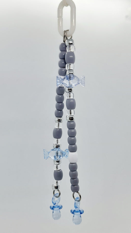 Lollies & Pacifiers Grey/Silver/White Double Strand Toy